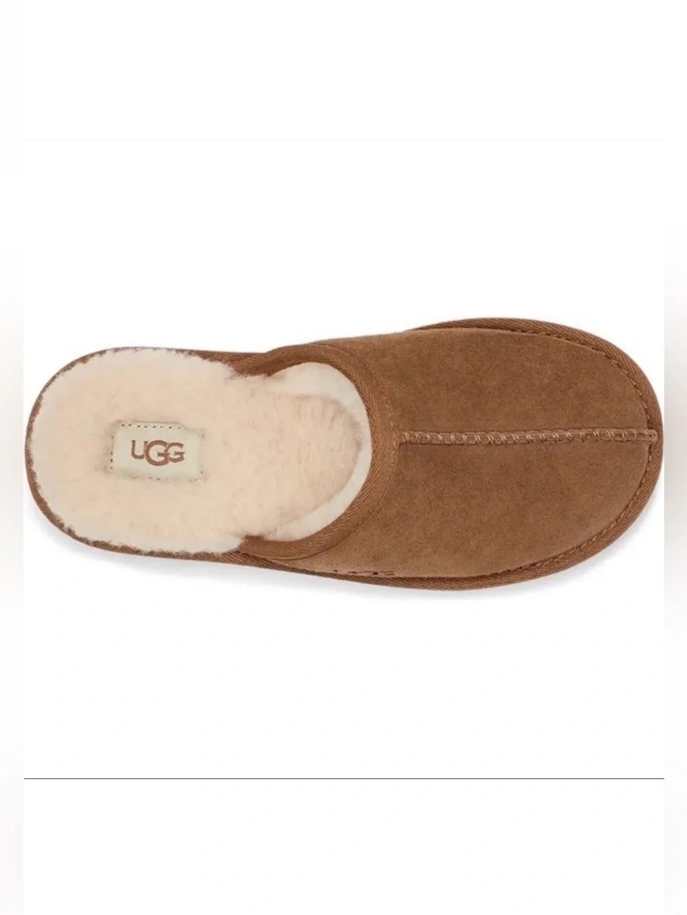 UGG Keegan Chestnut Suede Shearling Slide Slippers Kids 12M Cozy House Shoes